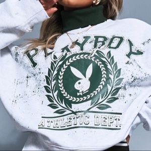 Missguided Playboy cropped sweatshirt